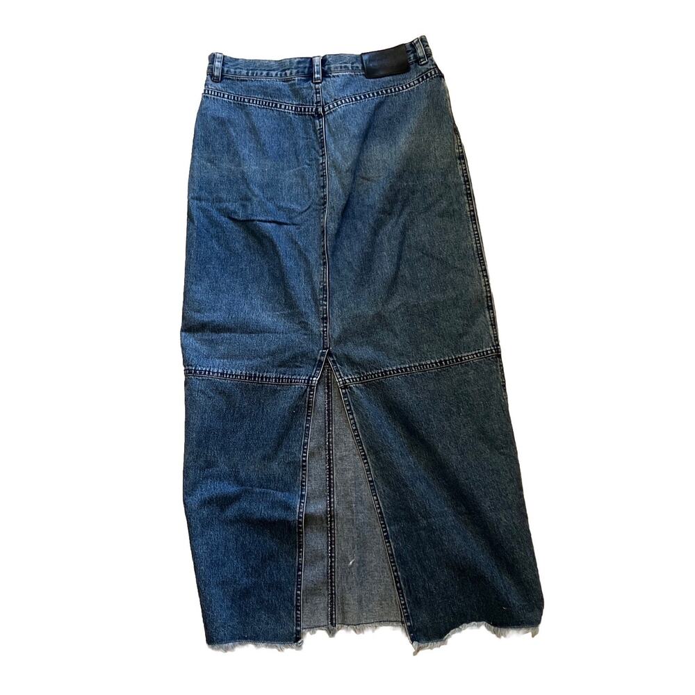 VTG Ralph Lauren Jeans Co Denim Pencil Midi Maxi Skirt 8 Hong Kong Cotton - Picture 8 of 9